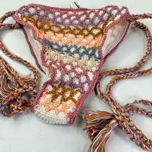 New Anna Kosturova Crochet Dusk Rainbow Mesh Bikini Bottom Handmade Small